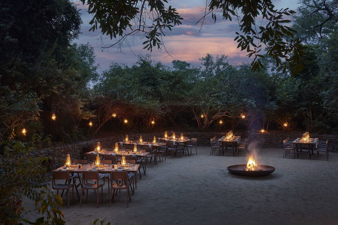 boma at river lodge of Lion Sands Game Reserve