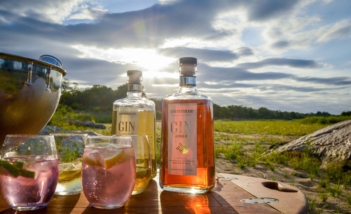 sundowner gin stop at Lion Sands Game Reserve