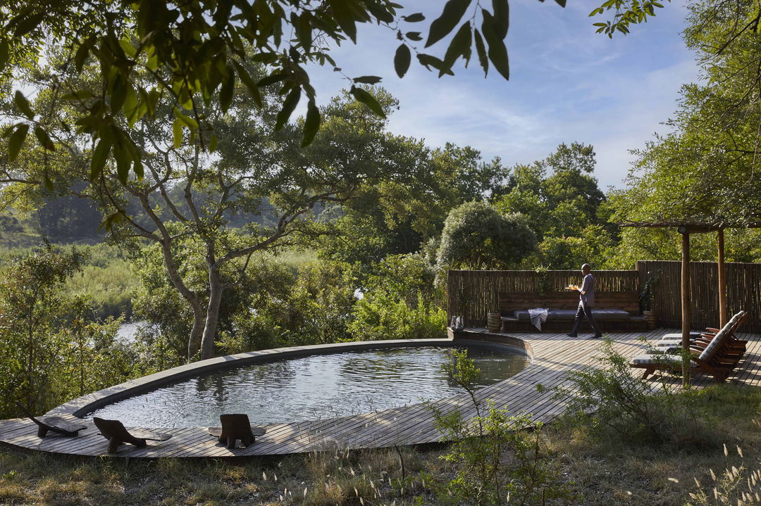 pool deck at Tinga lodge Lion Sands Game Reserve