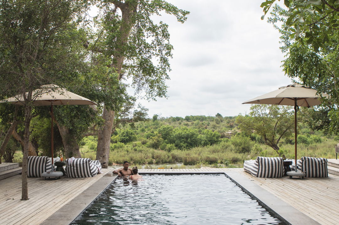 pool area of main lodge by River lodge Lion Sands Game Reserve