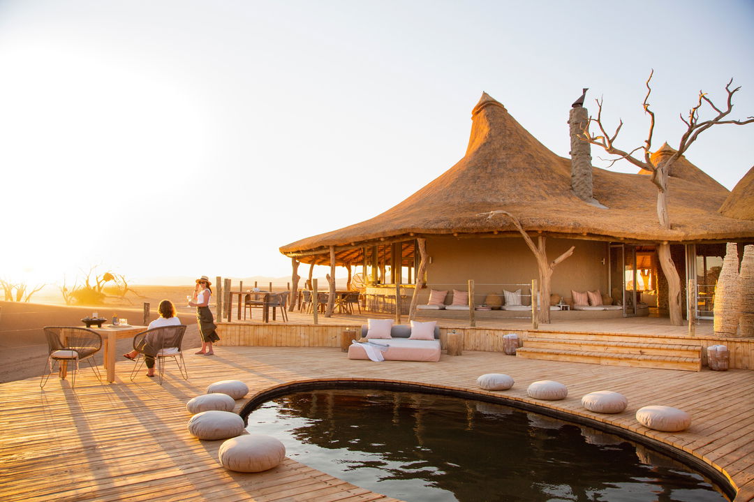 plunge pool on deck at little Kulala camp wilderness Namibia