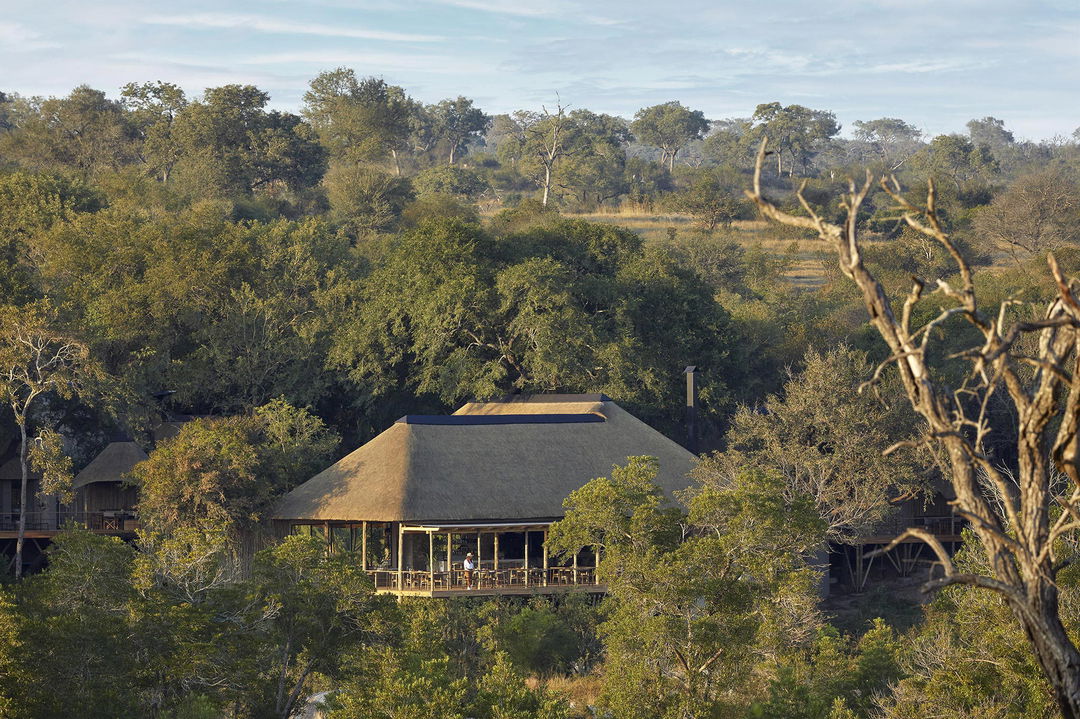 exterior view of Founders camp in the bush by Londolozi game reserve