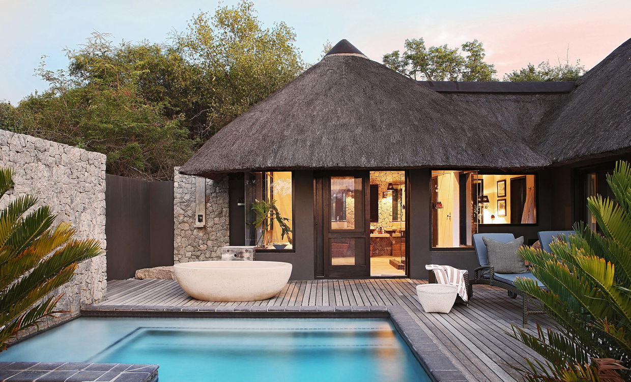 exterior view of a granite suite at Londolozi game reserve