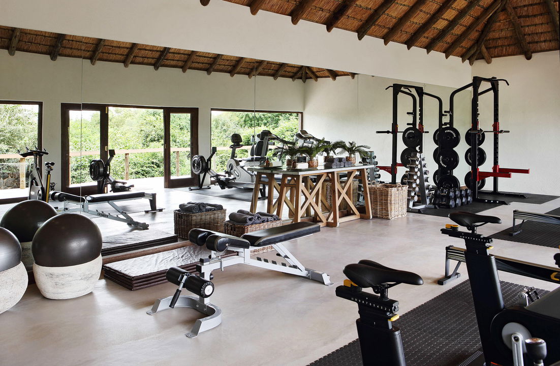 inside the gym facilities of granite suites Londolozi