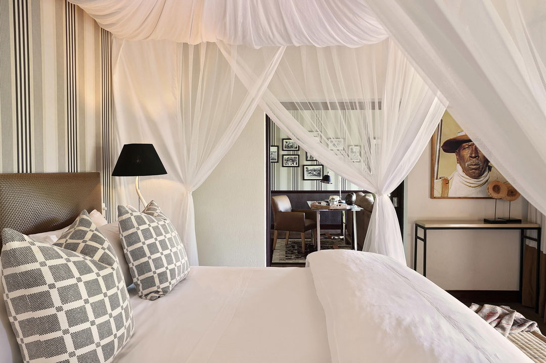 view of suite bedroom at pioneer camp Londolozi