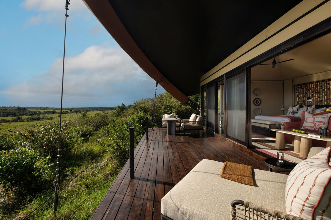 side view of a suite deck at Mahali Mzuri Kenya Masai Mara