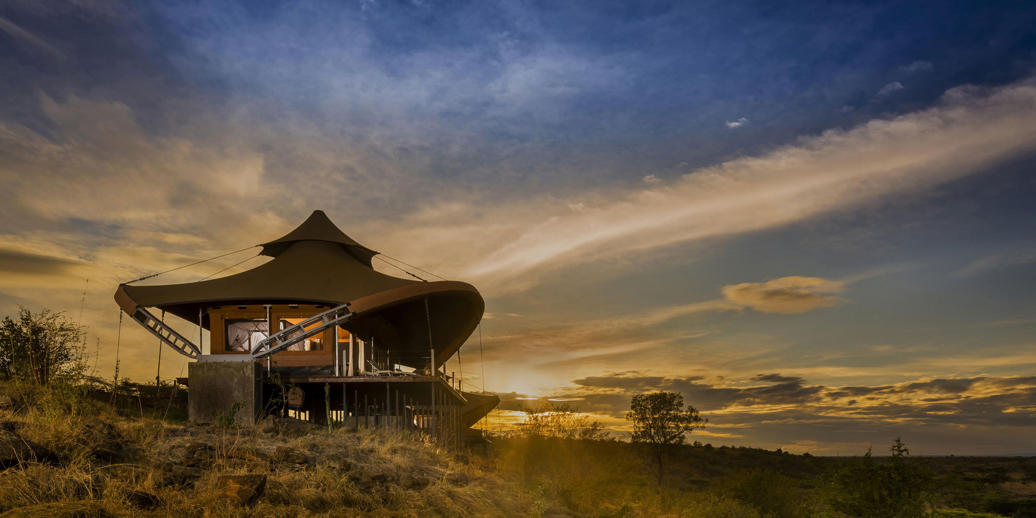 exterior view of a superior suite at Mahali Mzuri Kenya Masai Mara