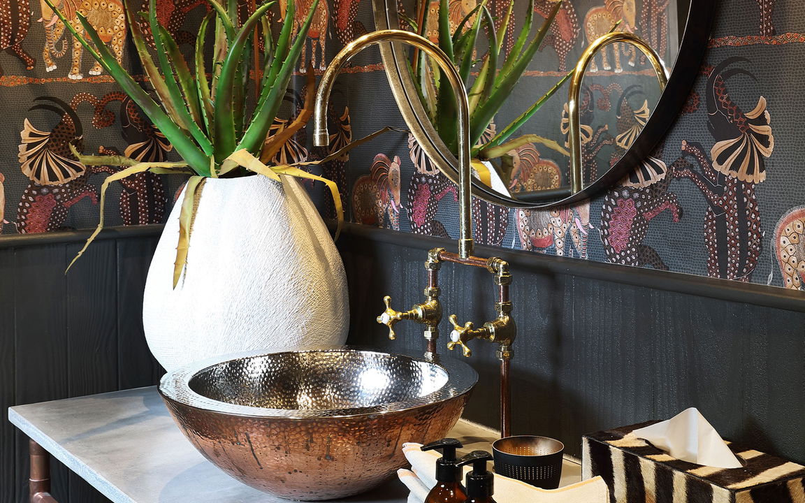 bathroom basin and taps at MalaMala Main Game lodge