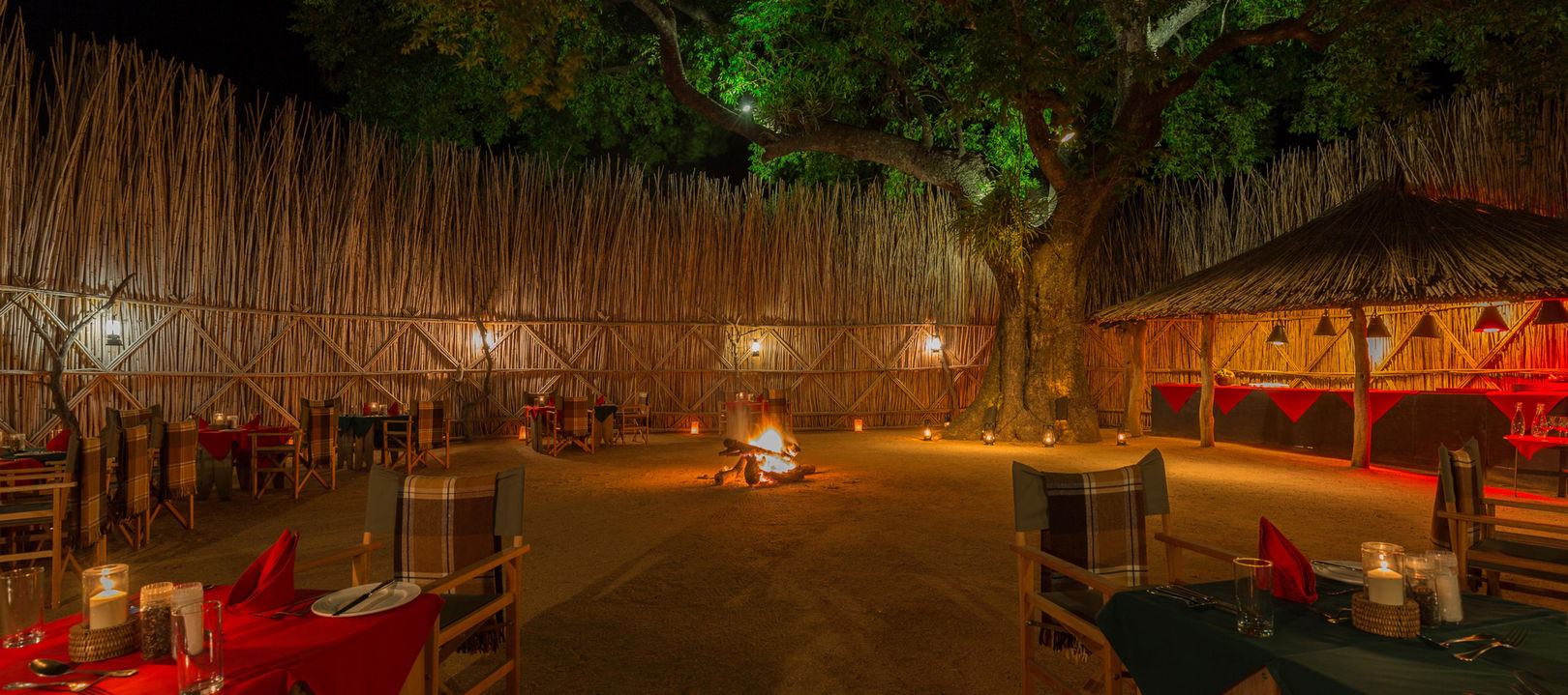 fireplace boma at night by Malamala game reserve