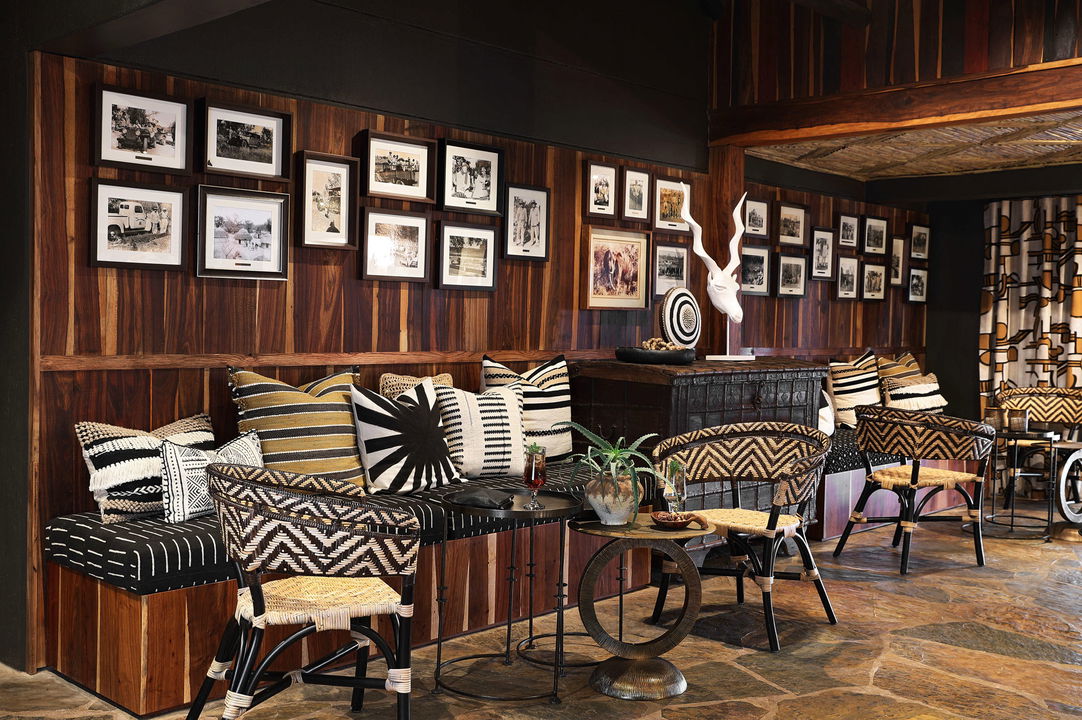 view of lounge area at buffalo bar of MalaMala main camp