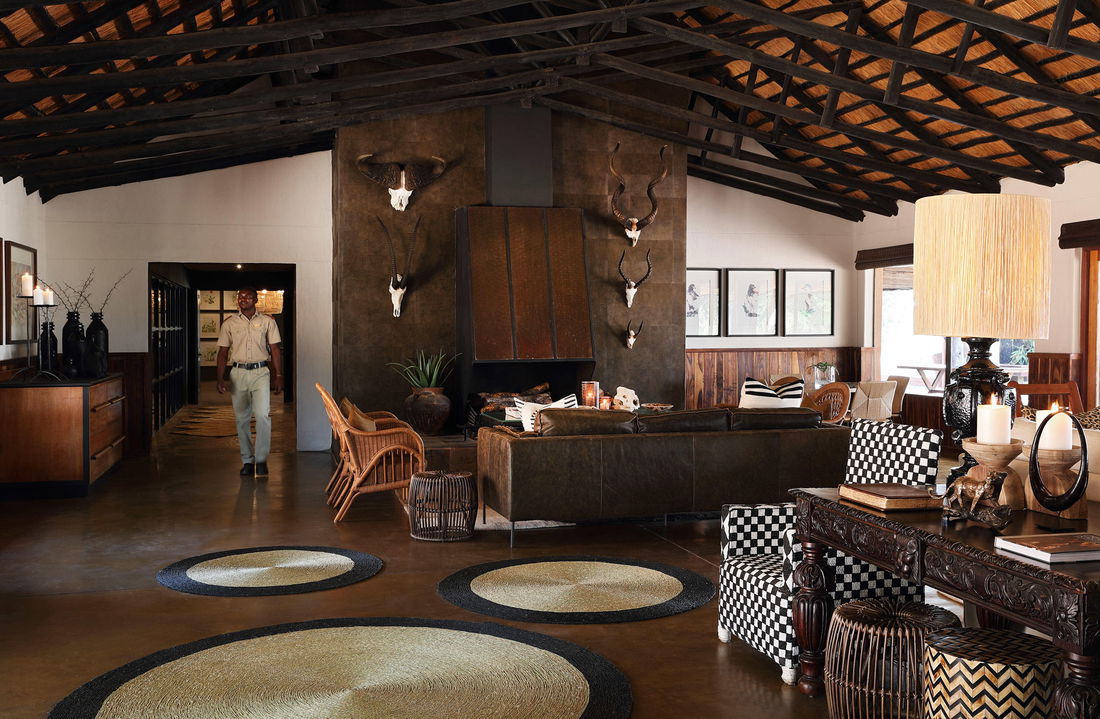 lounge area views of MalaMala main camp lodge