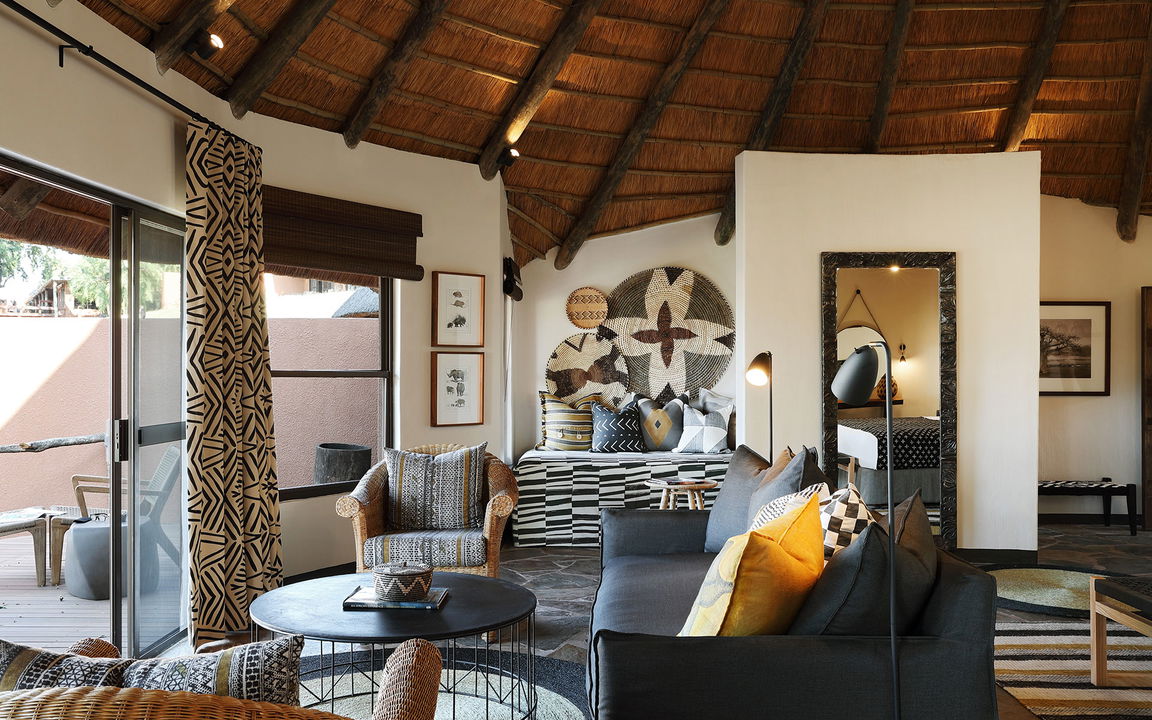 interior view of a suite at MalaMala main camp