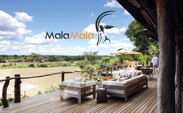main terrace and deck with couches of sable camp MalaMala with logo overlay main terrace and deck with couches of sable camp MalaMala with logo overlay