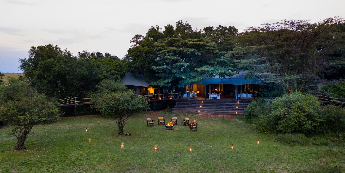 exterio view of the main camp at sunset by Mara Plains Camp Kenya Masai Mara