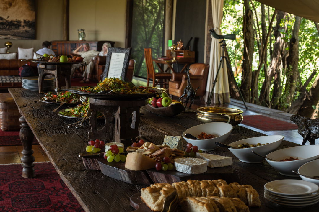 food spread in dining area of Mara Plains Camp Kenya Masai Mara