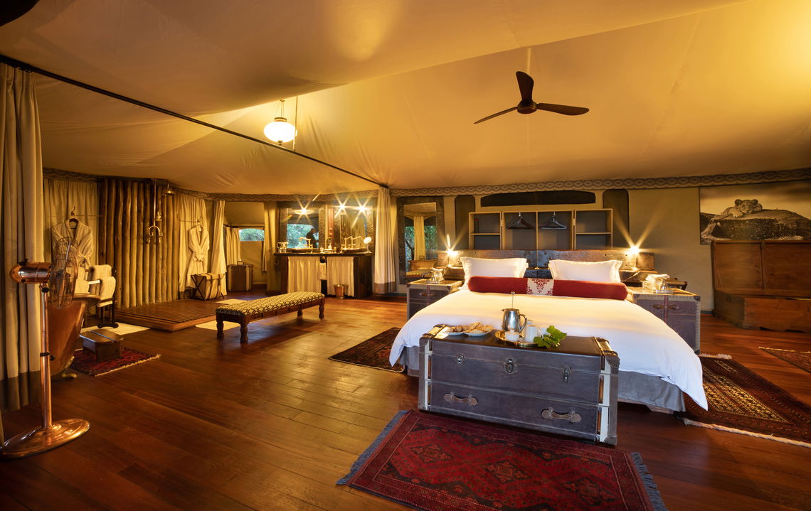 bedroom of Jahazi suite by Mara Plains Camp Kenya Masai Mara