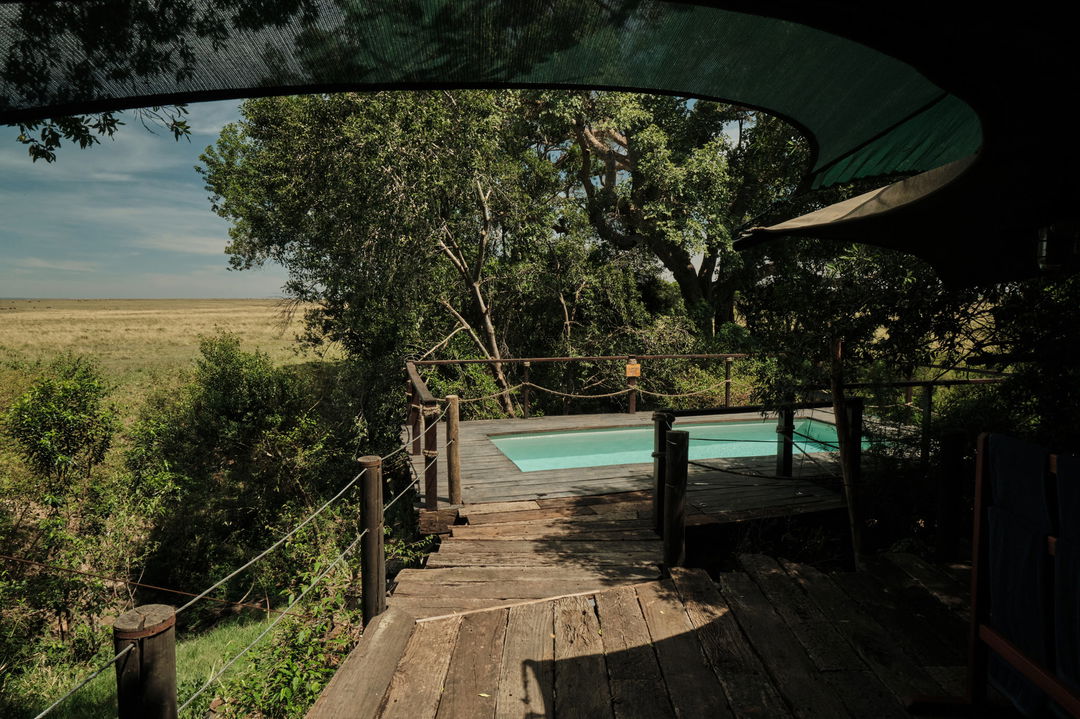 deck and splash pool of Jahazi suite at Mara Plains Camp Kenya Masai Mara
