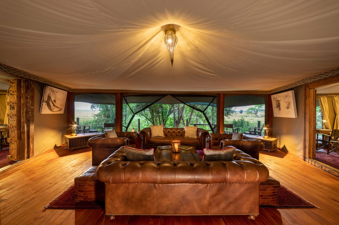 lounge area of Jahazi suite at Mara Plains Camp Kenya Masai Mara