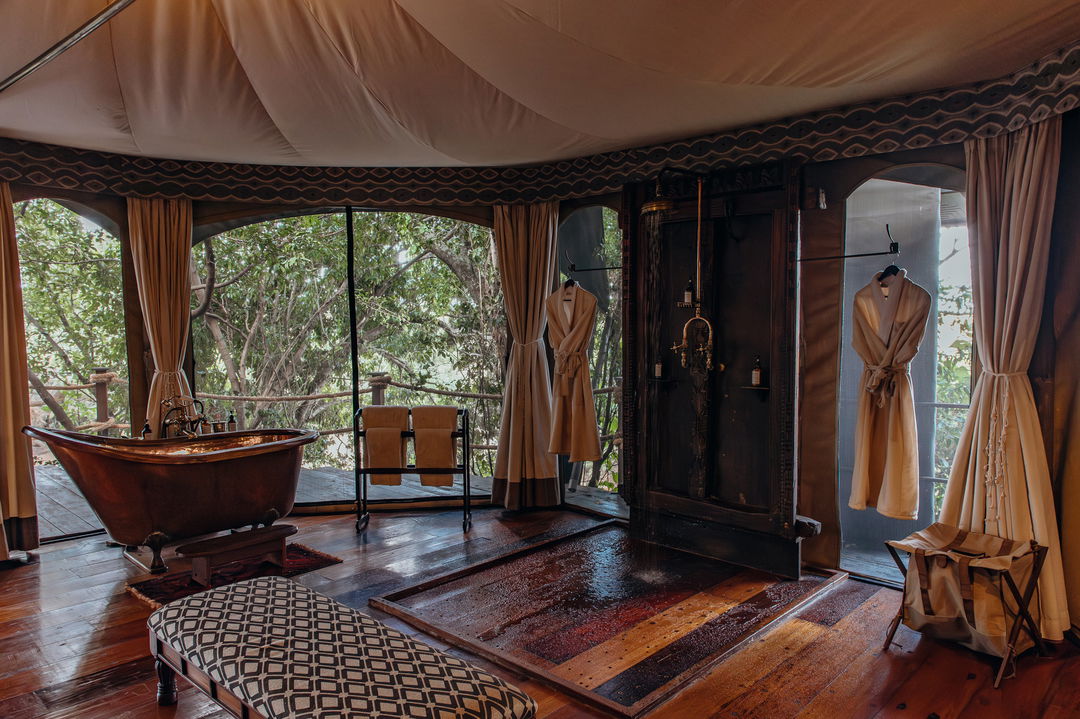 inside the bathroom area of a suite at Mara Plains Camp Kenya Masai Mara