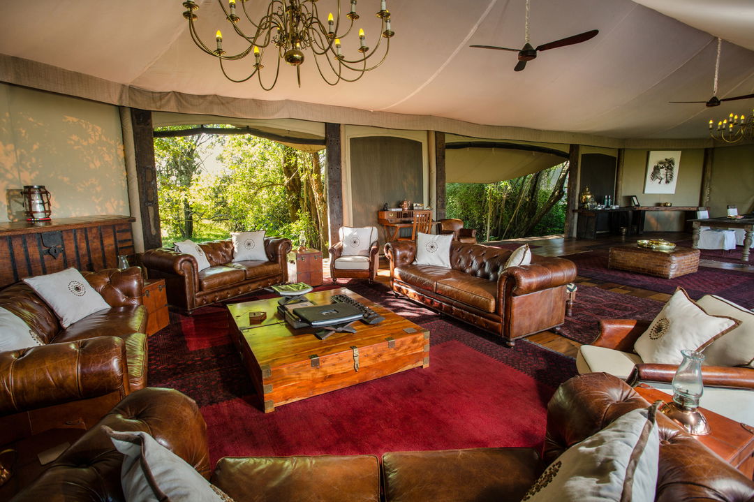lounge area of camp at Mara Plains Camp Kenya Masai Mara