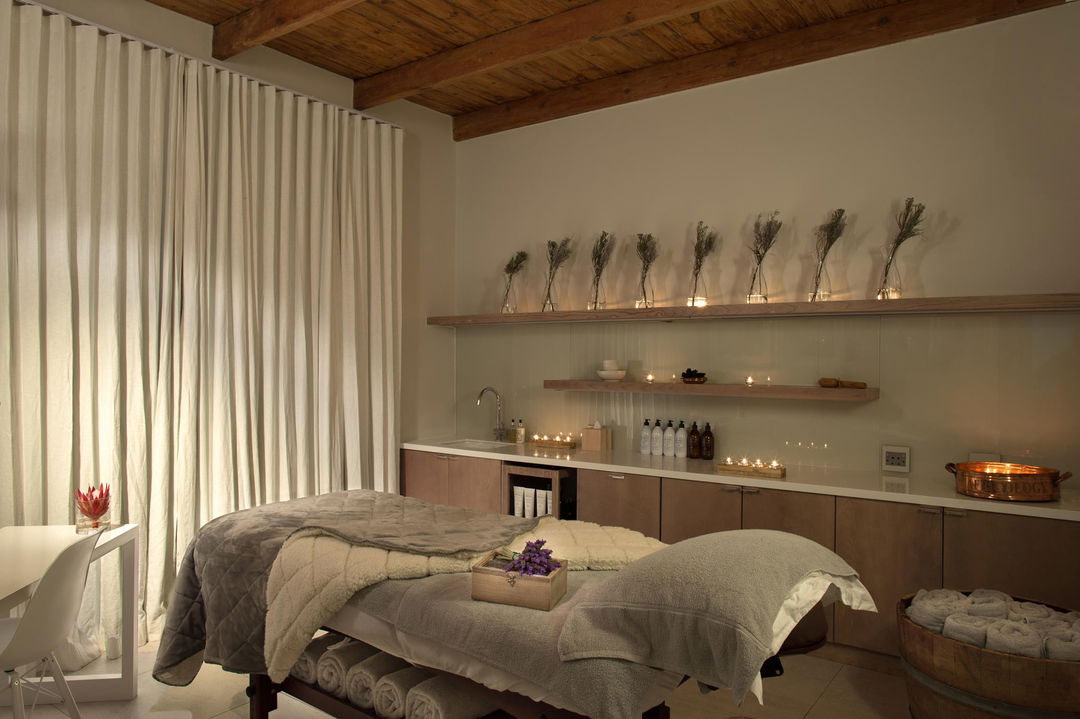 spa bed inside the Mont Rochelle Wine Estate spa facility