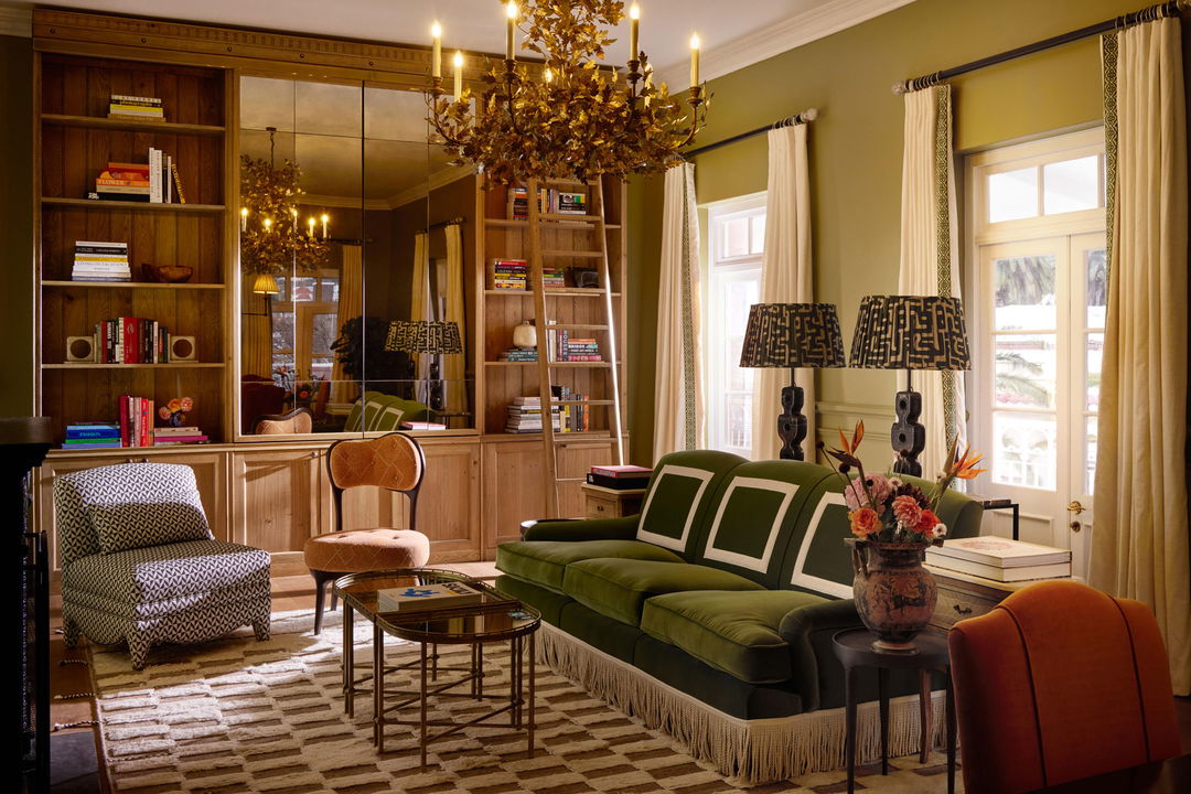 lounge are of room at Mount Nelson hotel Cape Town