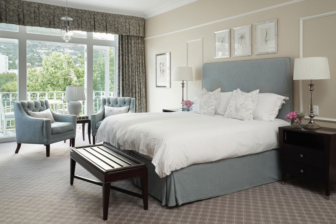interior bedroom with view of Mount Nelson Hotel Cape Town