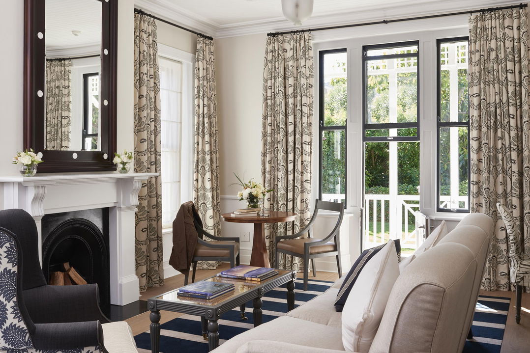 lounge area of room facing mountain at mount nelson