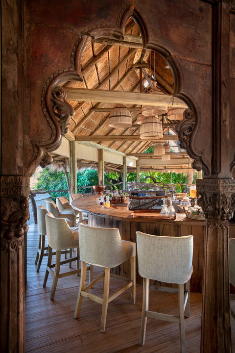 view of the bar area of Nyamatusi Camps Mana Pools Zimbabwe 
