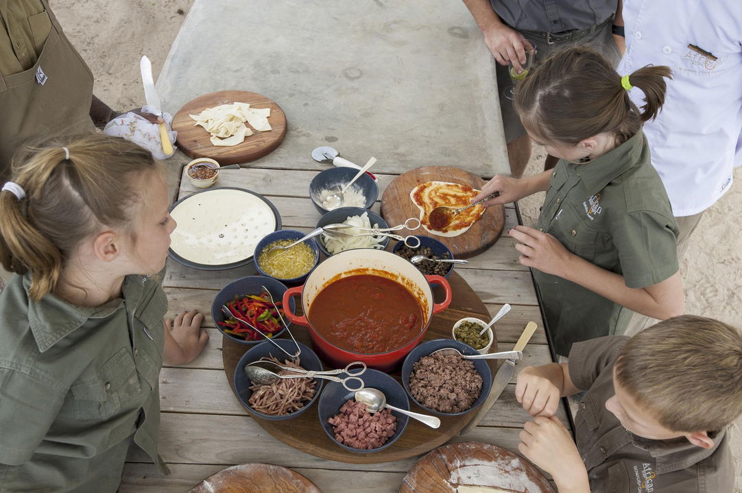 food preparations on a table for guests at Nyamatusi Camps Mana Pools Zimbabwe 