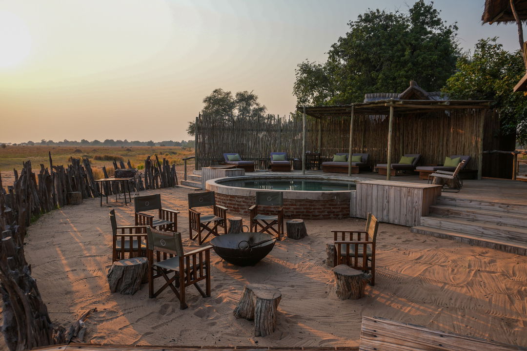 fireplace boma in morning sun by Nyamatusi Camps Mana Pools Zimbabwe 