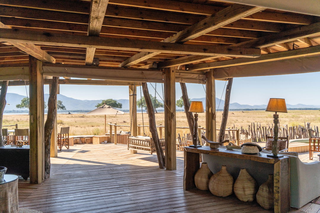 main guest area deck at Nyamatusi Camps Mana Pools Zimbabwe 
