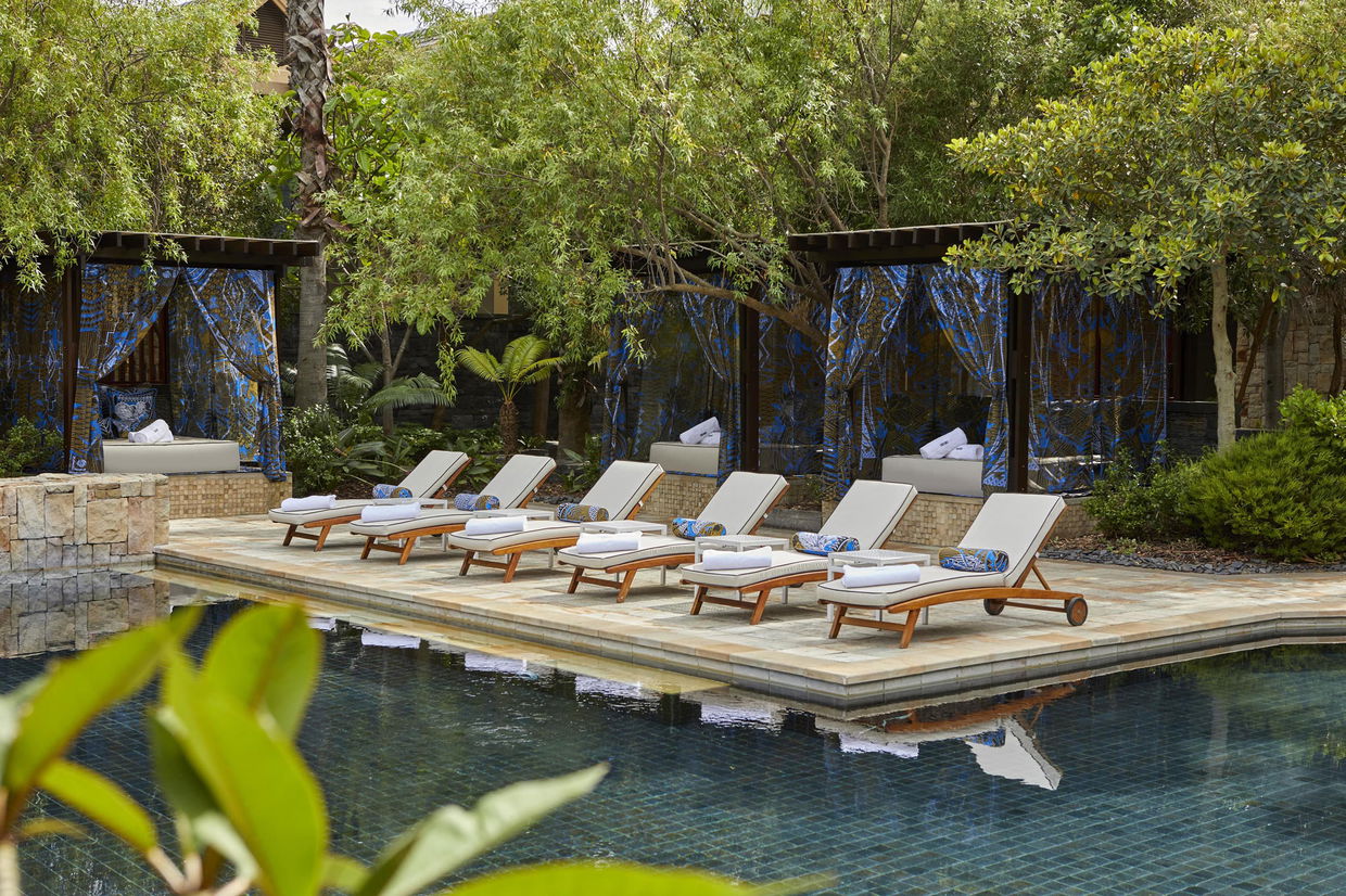 loungers at the side of pool at one&only cape town