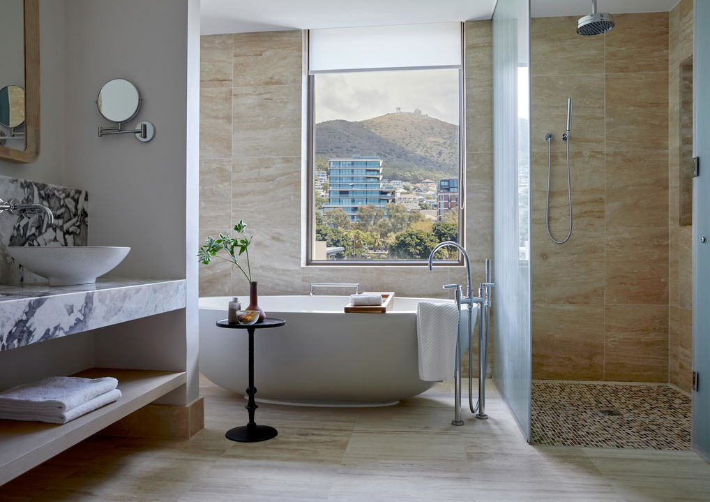 interior view of bathroom with waterfront views at One&Only Resort Waterfront Cape Town