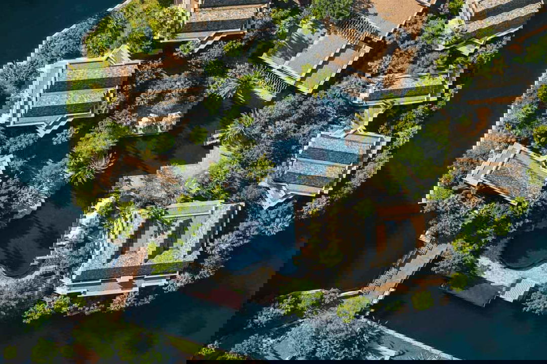 Aerial view of the hotel complex at One&Only Resort Waterfront Cape Town