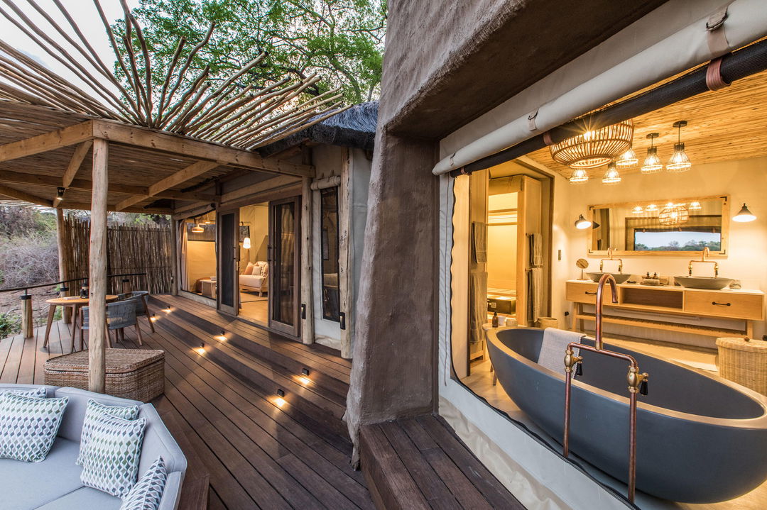 deck view of suite by Puku Ridge Camp Zambia