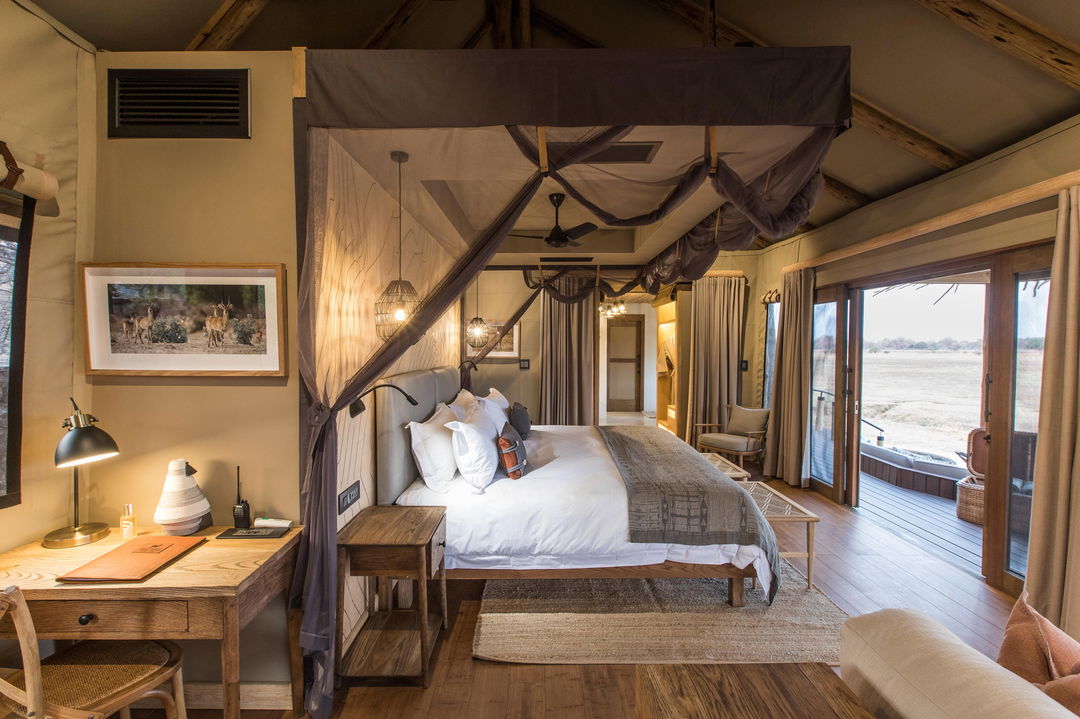 interior view of room by Puku Ridge Camp Zambia