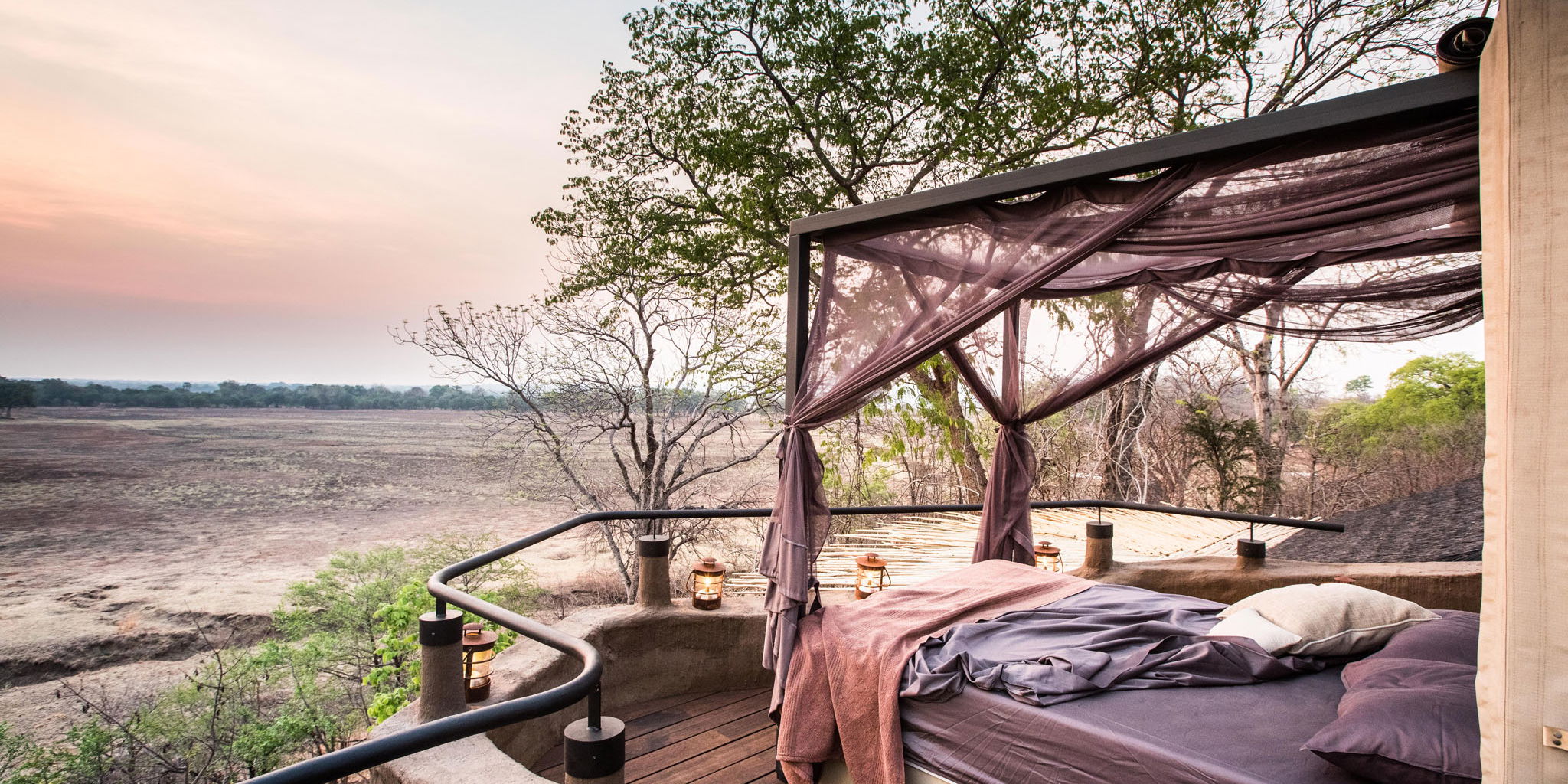 starbed views of suite at Puku Ridge Camp Zambia Luangwa Plains