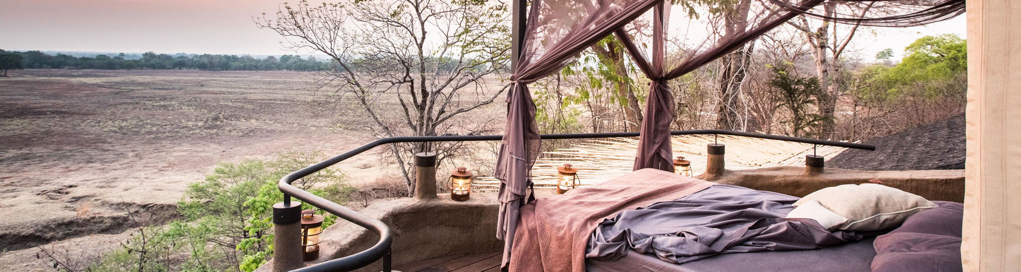 starbed views of suite at Puku Ridge Camp Zambia Luangwa Plains