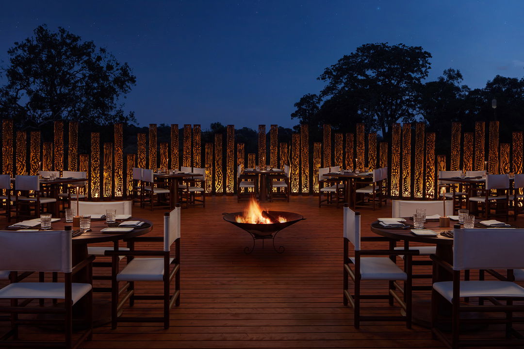 evening view of firepit at ritz carlton masai mara