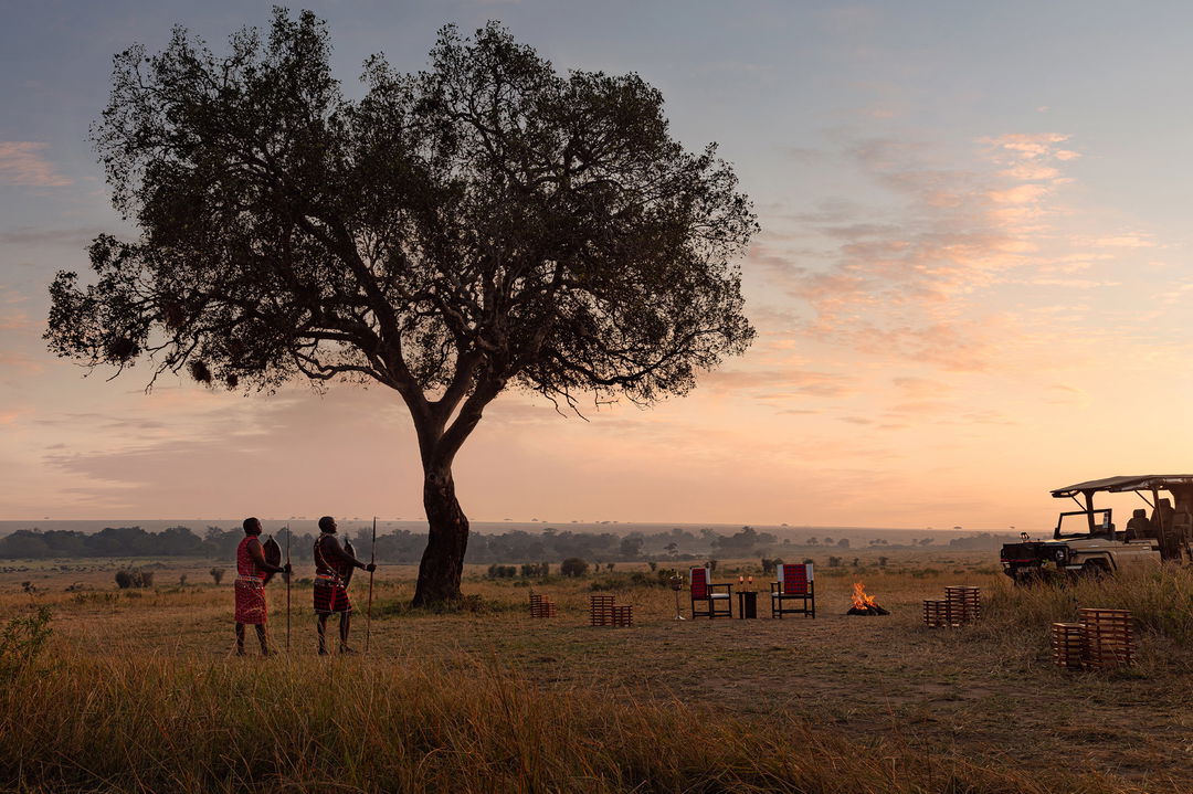 sundowners under a tree on the plains of ritz carlton masai mara