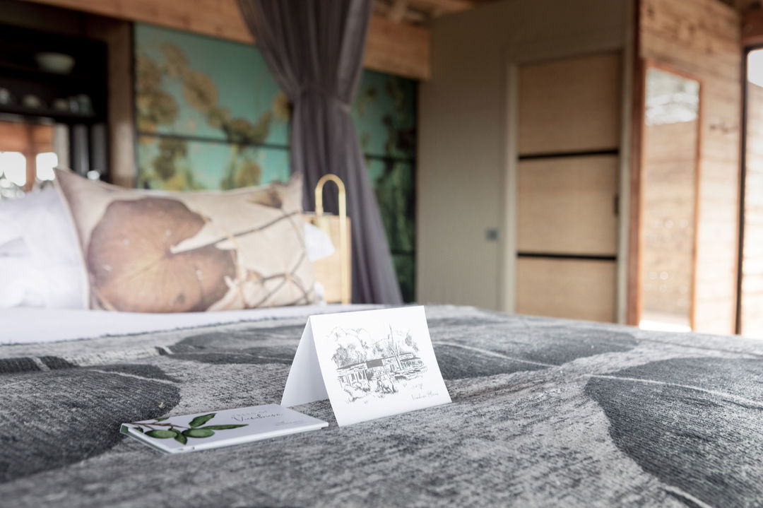interior view of safari room at Vumbura Plains Camp Wilderness Okavango Delta