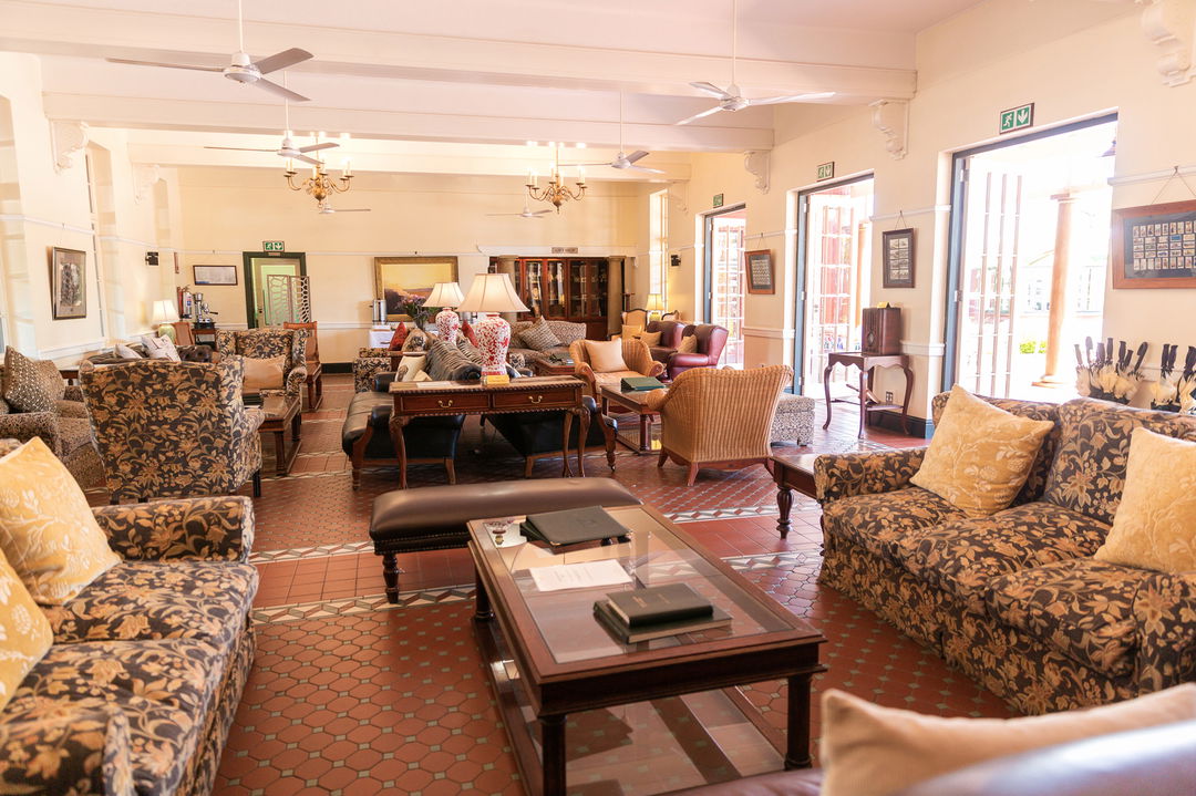 inside view of the departure lounge of Rovos Rail Luxury Trains