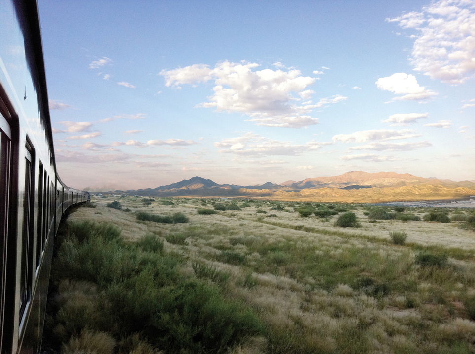 views of the Kalahari from train at Rovos rail luxury train safaris