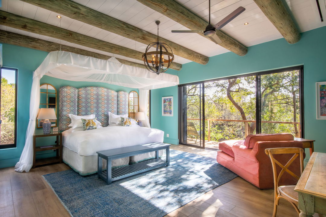 bedroom view of baobab suite by waterside lodge royal malewane