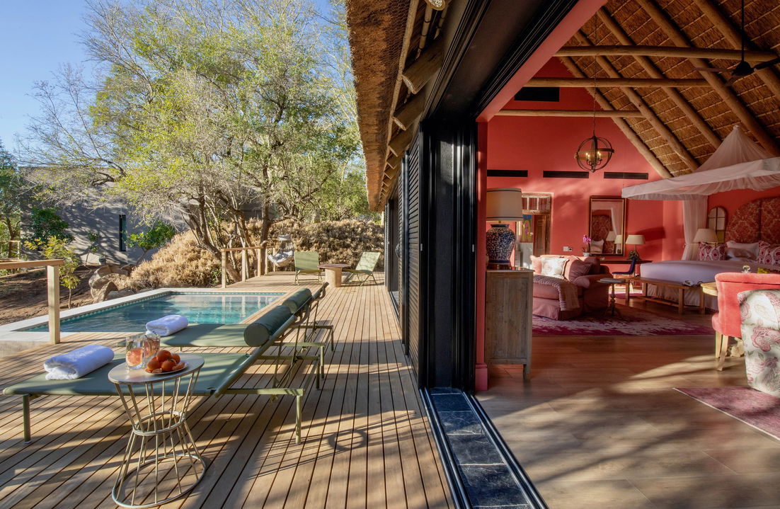 view of luxury suite at waterside lodge royal malewane