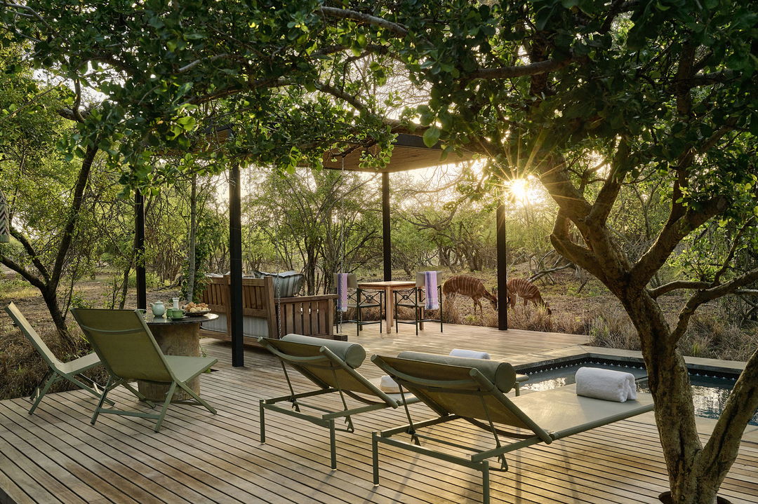 view of the deck at Royal Malewane Waterside Luxury Suite