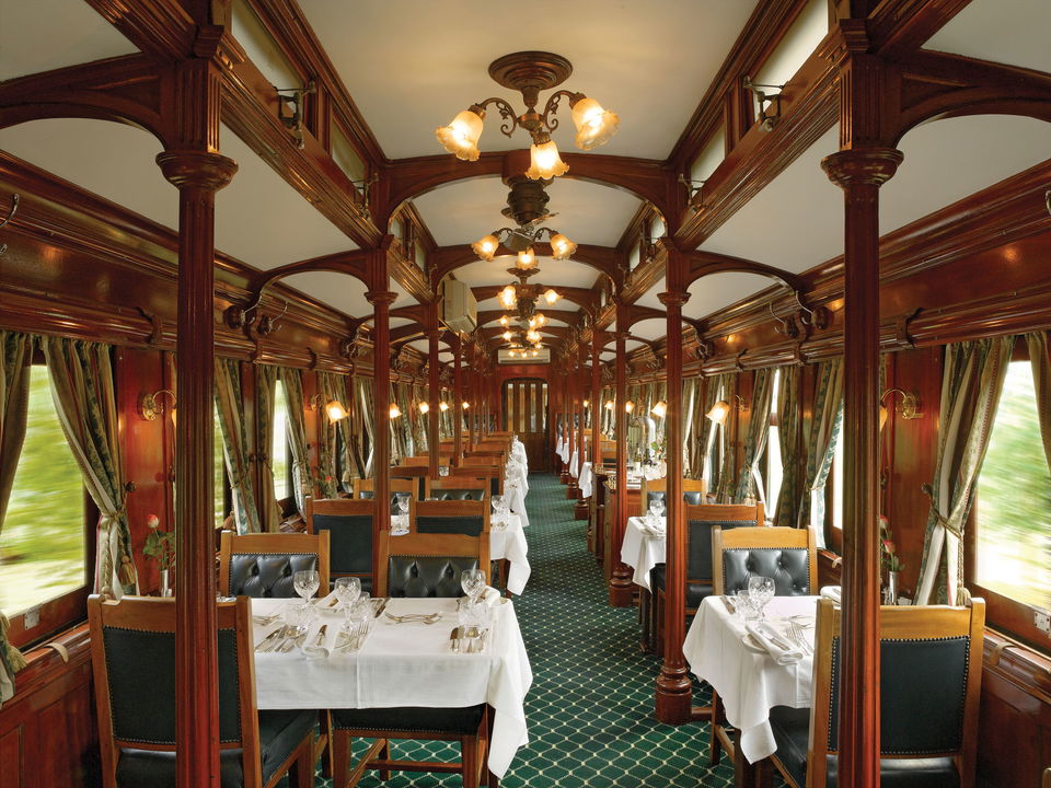 dining cart of Rovos rail train