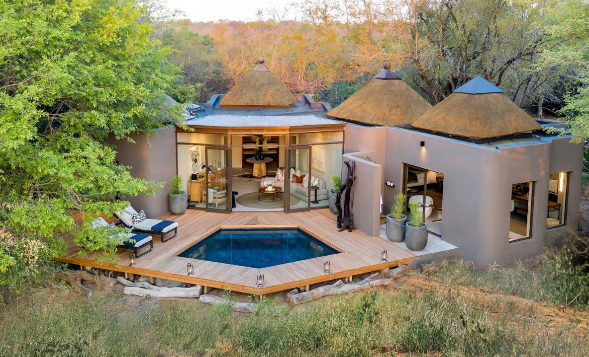 aerial view of mendleve villa at sabi sabi bush camp