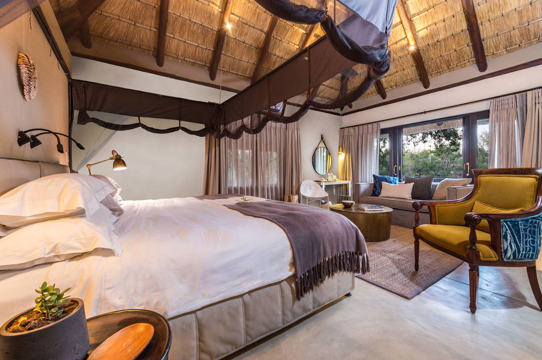 interior view of room in luxury suite of sabi sabi little bush camp